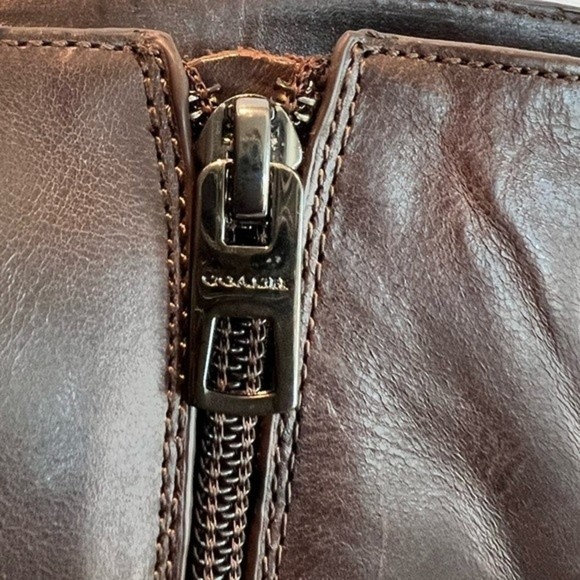 Coach Mabel Leather Western Chain Riding Boots in color Dark Smoke Size 9 A00229 - Picture 3 of 9